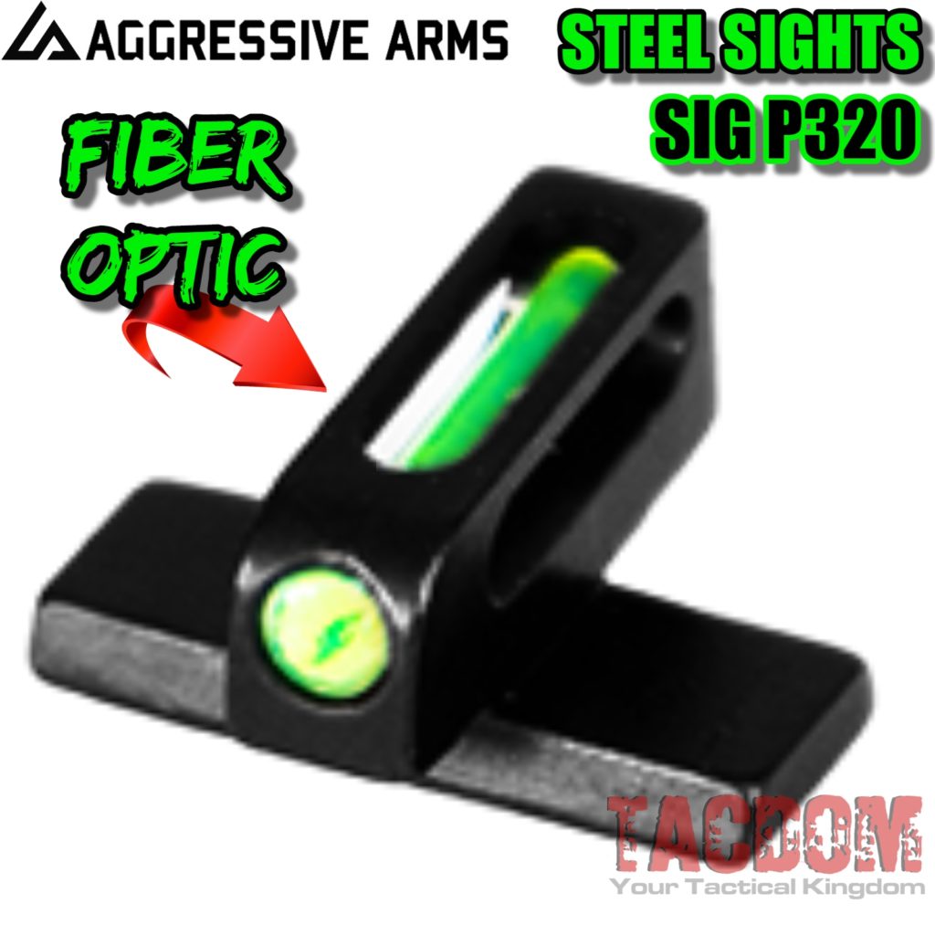 Aggressive Arms Steel Standard Height Fiber Optic Sights For Sig P