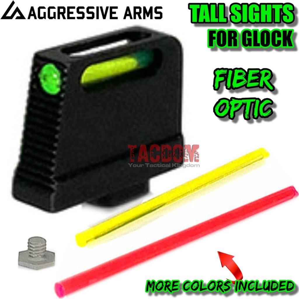 Aggressive Arms Steel Suppressor Tall Height Fiber Optic Sights For