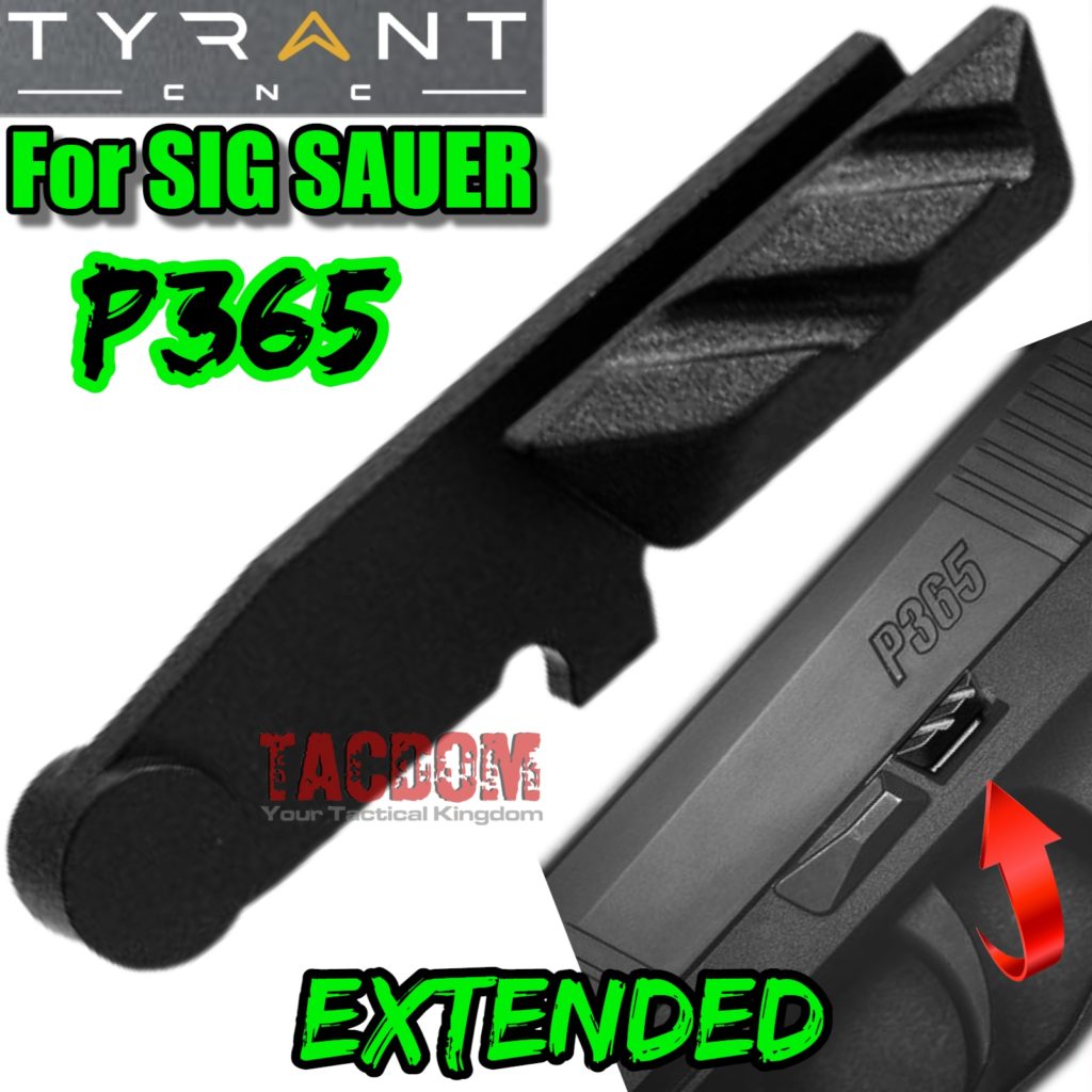 TYRANT DESIGNS CNC GOLD SIG SAUER P365 EXTENDED SLIDE RELEASE CATCH ...