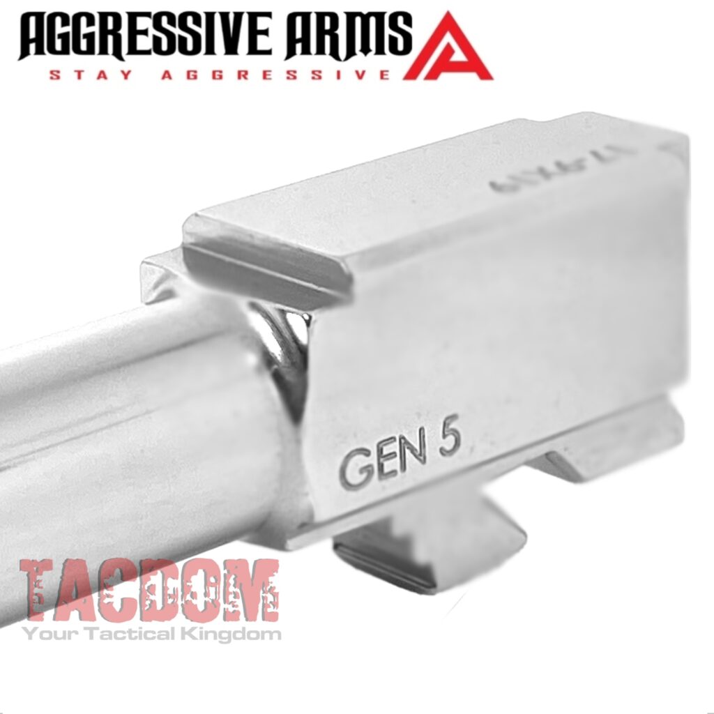 Aggressive Arms Target Crown Barrel For Glock 17 Gen 5 Polished 9mm 416r Stainless Steel Tacdom 1023